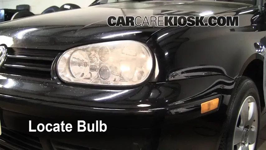2002 Volkswagen Cabrio GLX 2.0L 4 Cyl. Éclairage Feux de route (remplacer l'ampoule)